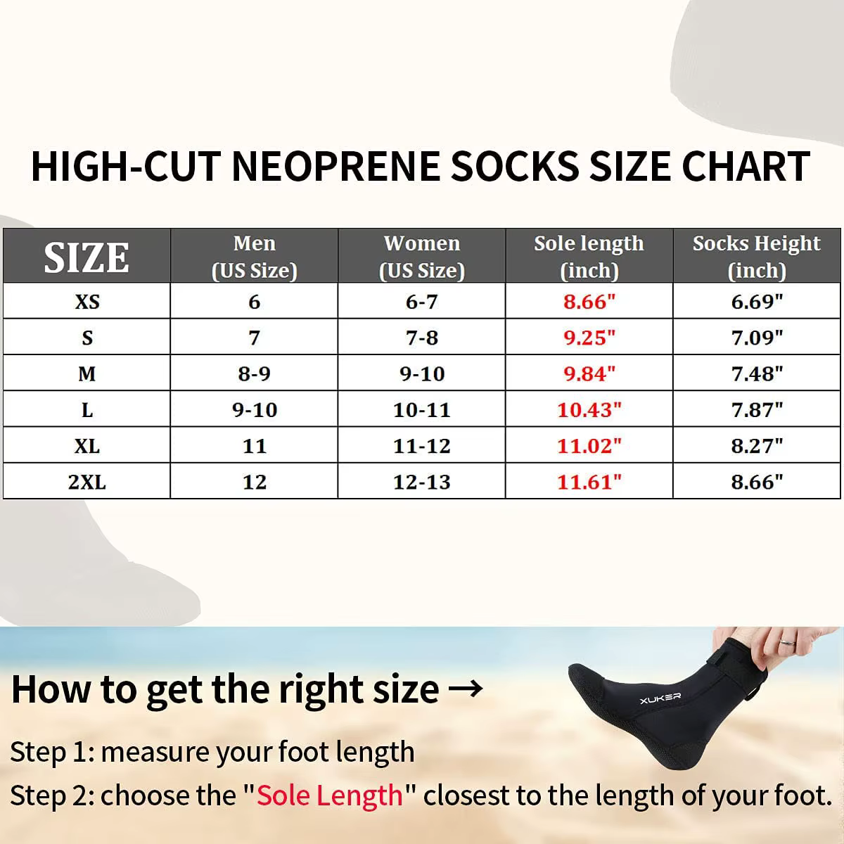 Chaussettes en néoprène 3mm