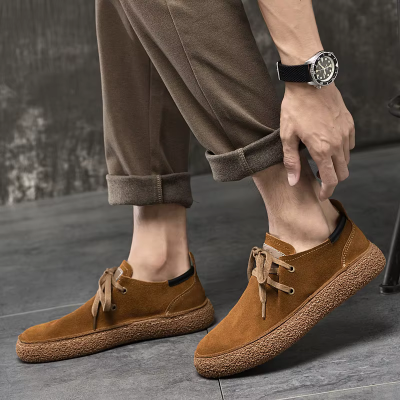 Baskets d'extérieur en cuir véritable Nubuck