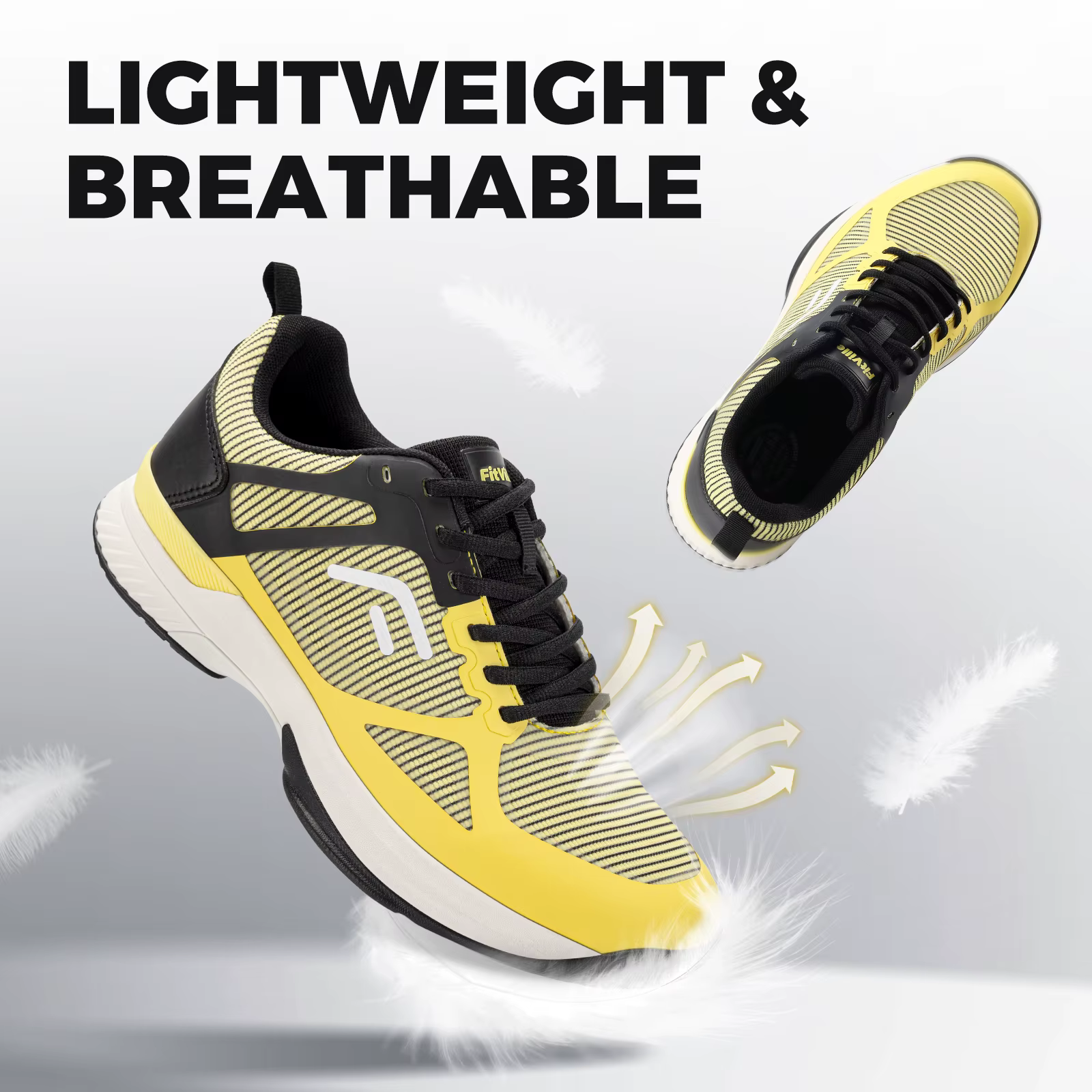 FitVille – chaussures de Pickleball larges pour hommes, baskets de Tennis pour terrain complet avec Support d'arc, chaussures de sport légères et antidérapantes