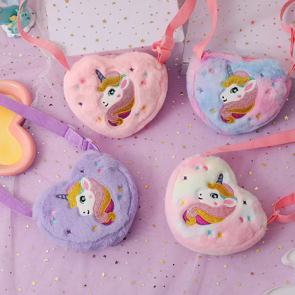 Sac messager en fourrure de dessin animé de grande capacité pour jeunes enfants, sac de rangement pour filles, sac à fourrure doux, sac initié par Nairobi Orn Star, cadeau mignon