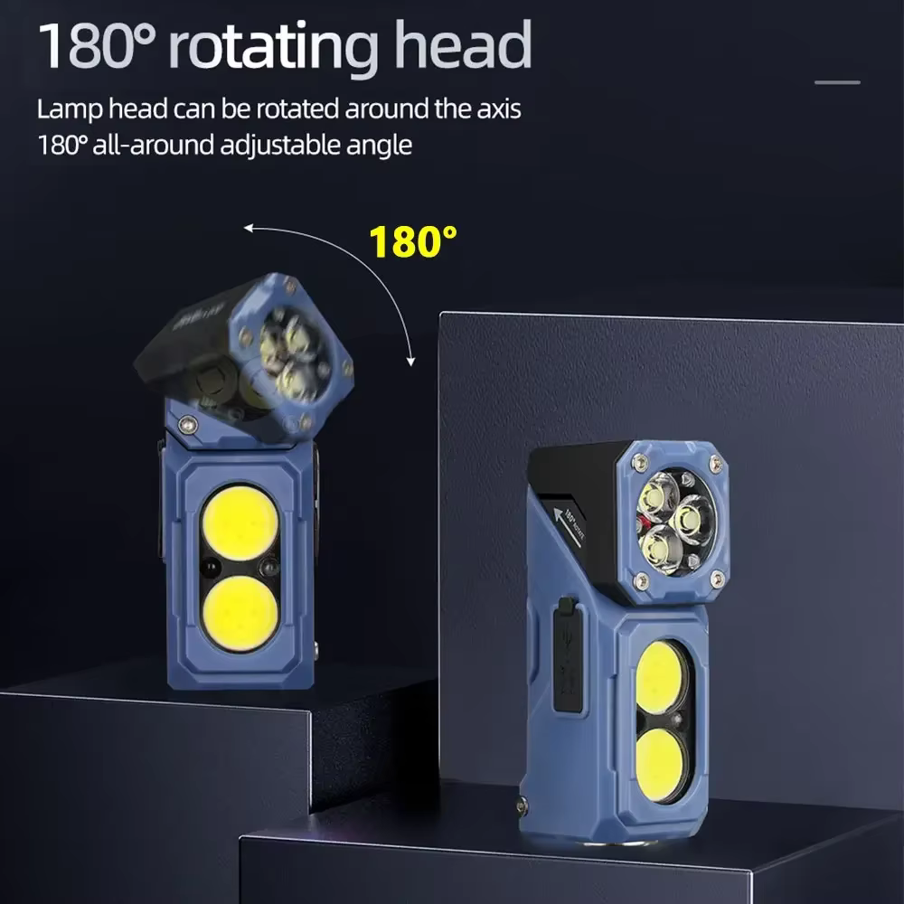YEMAO T615 Super Lumineux Led Projecteur avec Magnétique Clip 7 Modes USB Rechargeable Portable Étanche Torche Pour La Pêche Camping