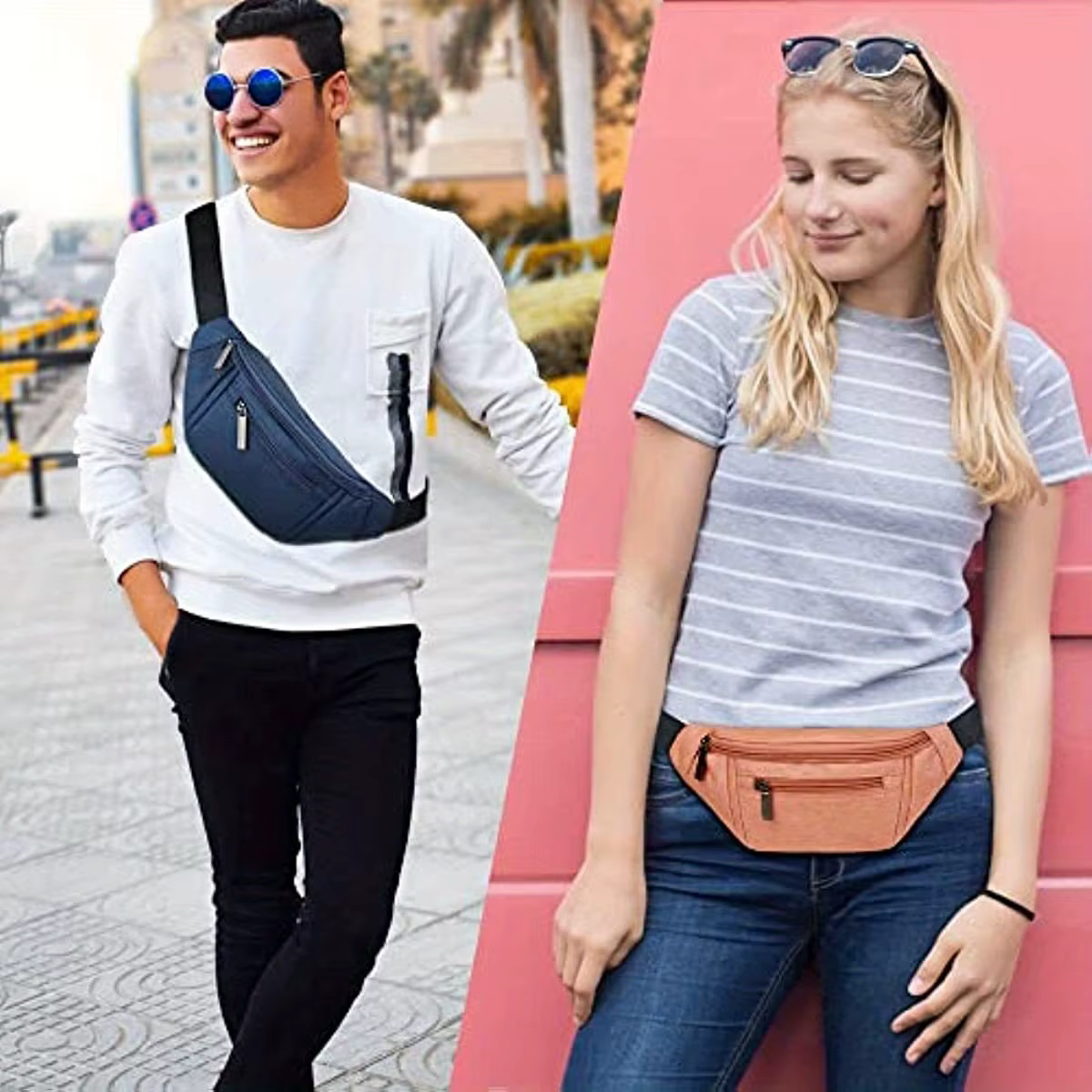 Sac banane unisexe, sac de ceinture pour voyage