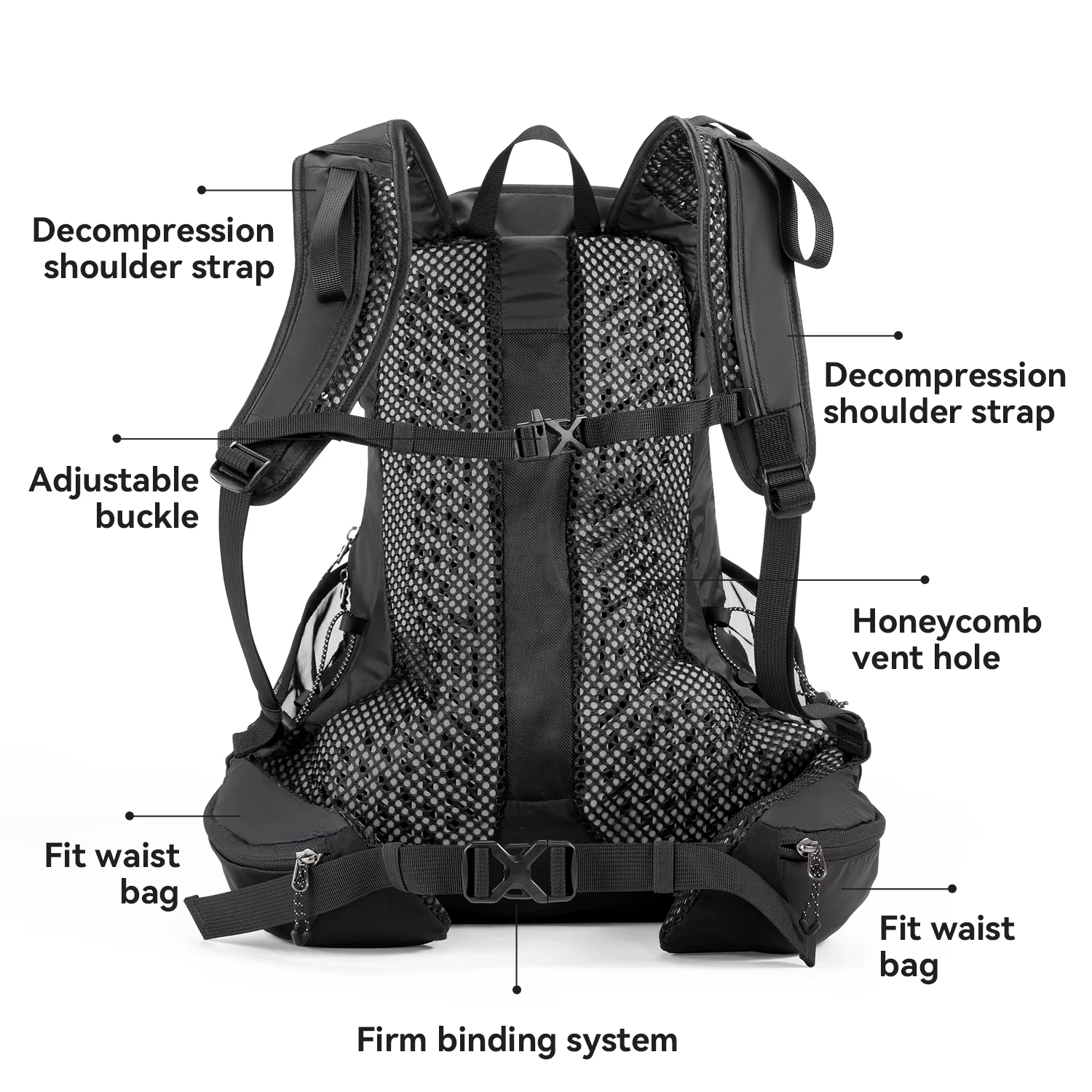 ROCKBROS Sac à dos léger extensible de grande capacité 19L sac à eau étanche à la pluie sac à dos de Trekking de randonnée de Sp