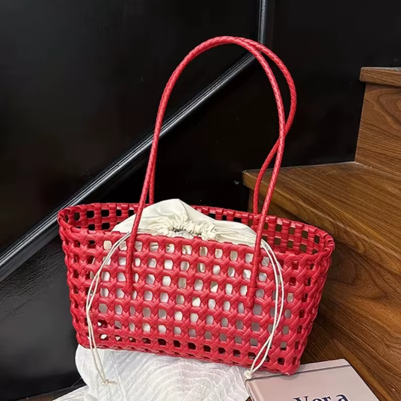 Sac à main en paille tressé à la main pour femme, sac de plage d'été, sac de voyage, sac à bandoulière, sac de créateur