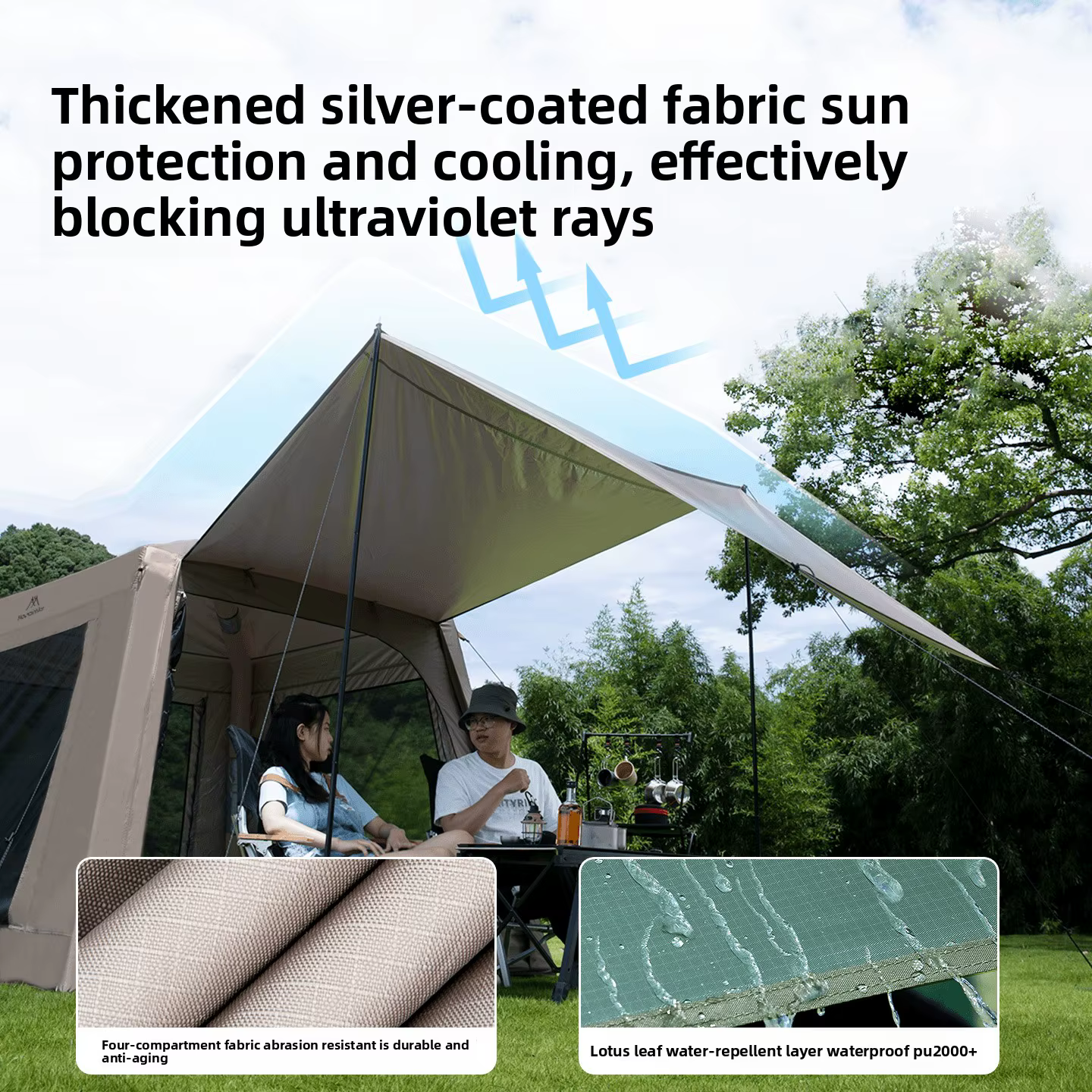 MOUNTAINHIKER – cabine gonflable de Camping en plein air, tente de parc de loisirs de grande capacité pour plusieurs personnes, auvent de Protection solaire étanche à la pluie
