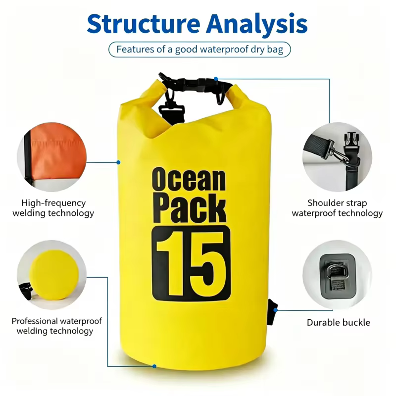 Sac de rangement étanche en PVC pour sports nautiques 5L/10L/20L/30L pour kayak