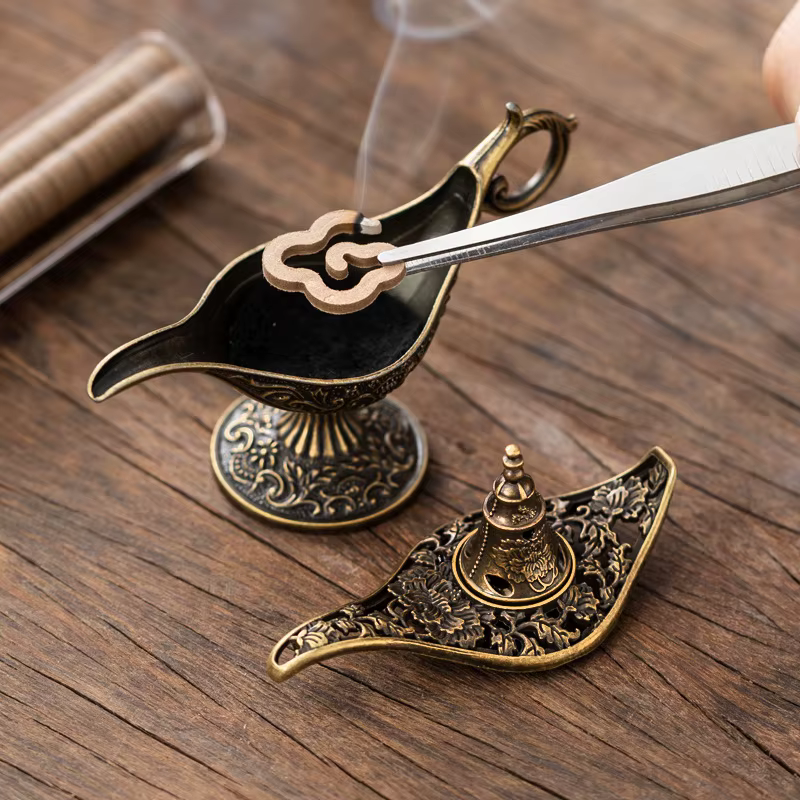 Brûleur d'encens en métal de style antique, porte-bougie parfumé ou non parfumé, décoration d'intérieur, cadeau, brûleur d'encens arabe, NOUVEAU
