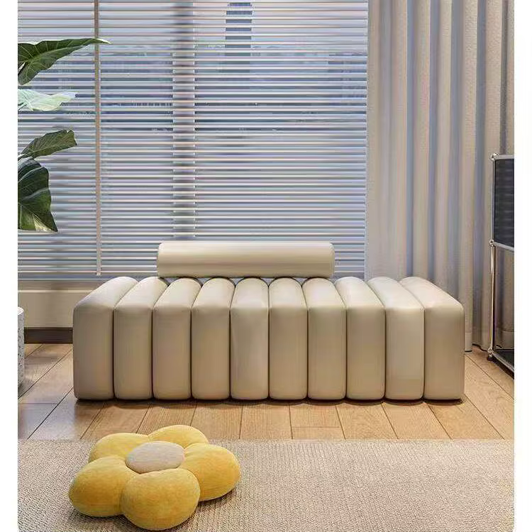 Pouf d'entrée moderne noir pour chambre à coucher, tabouret de sol pour changer de chaussures, meuble de luxe italien pour hall d'entrée d'hôtel