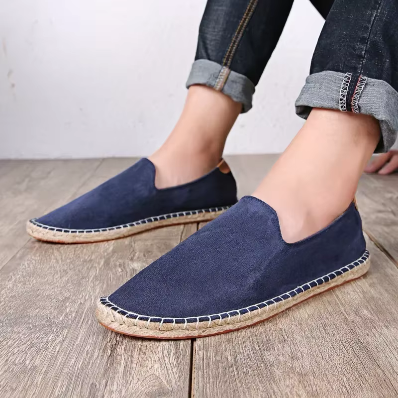 QuestionSlip-On Hand Sewn Thread Linen Sole Shoes