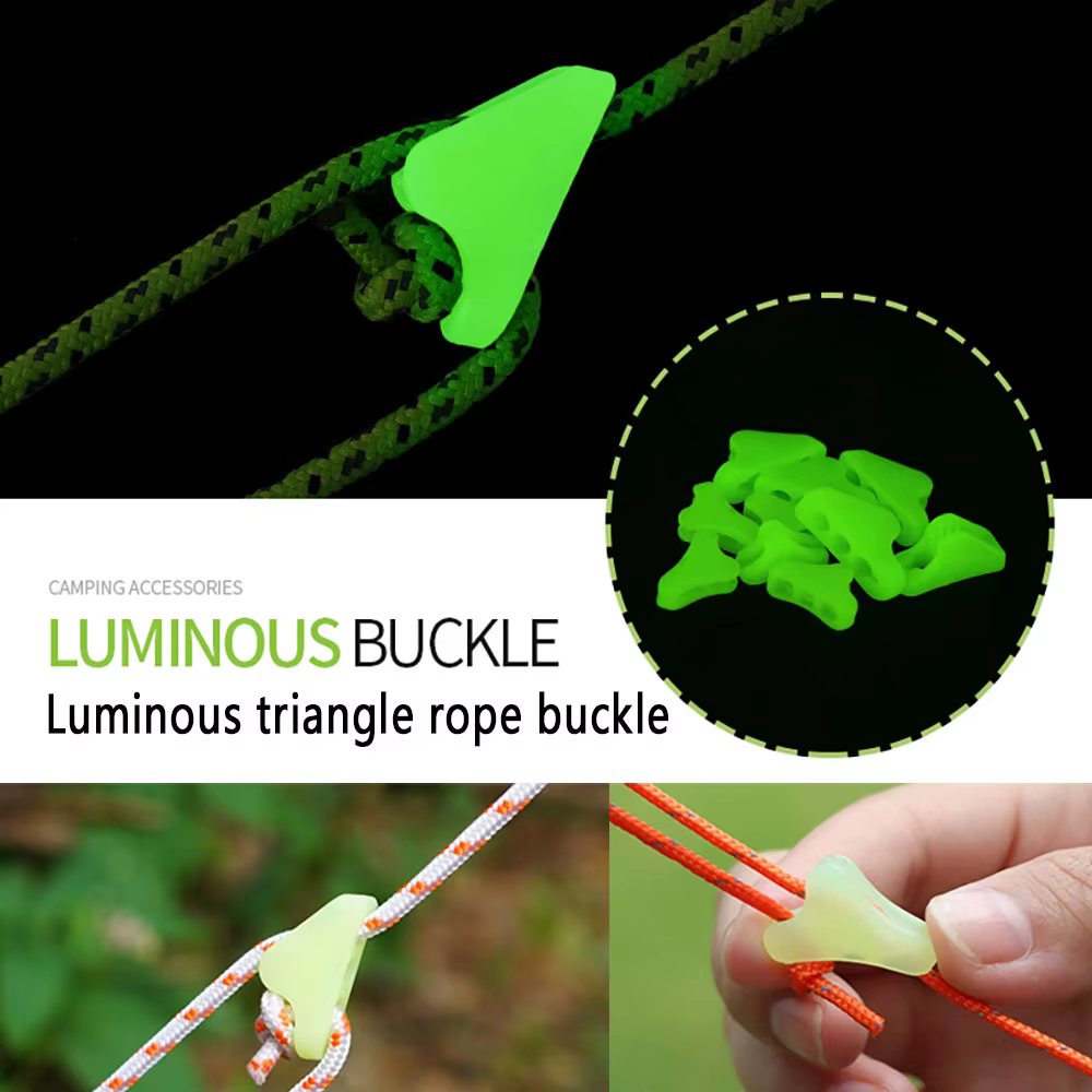 Boucle lumineuse pour corde de tente de camping en extérieur