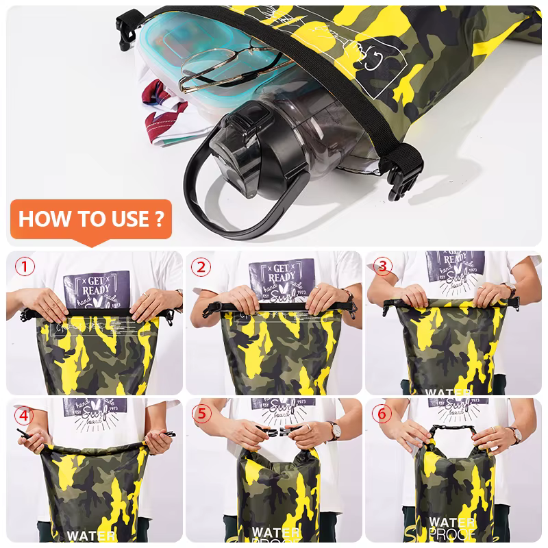 Sac sec étanche 30L 20L 15L 10L 5L pour Kayak natation Trekking canotage sacs de sport flottants accessoires de plage sac de Rafting