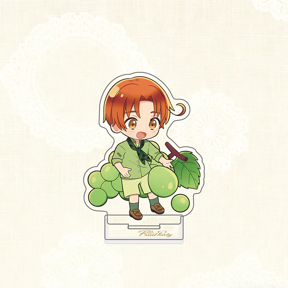 Support en acrylique et porte-clés APH Fruit Party | Ornement de bureau Kawaii Chibi Hetalia Characters | Décoration de chambre esthétique sur le thème de l'anime