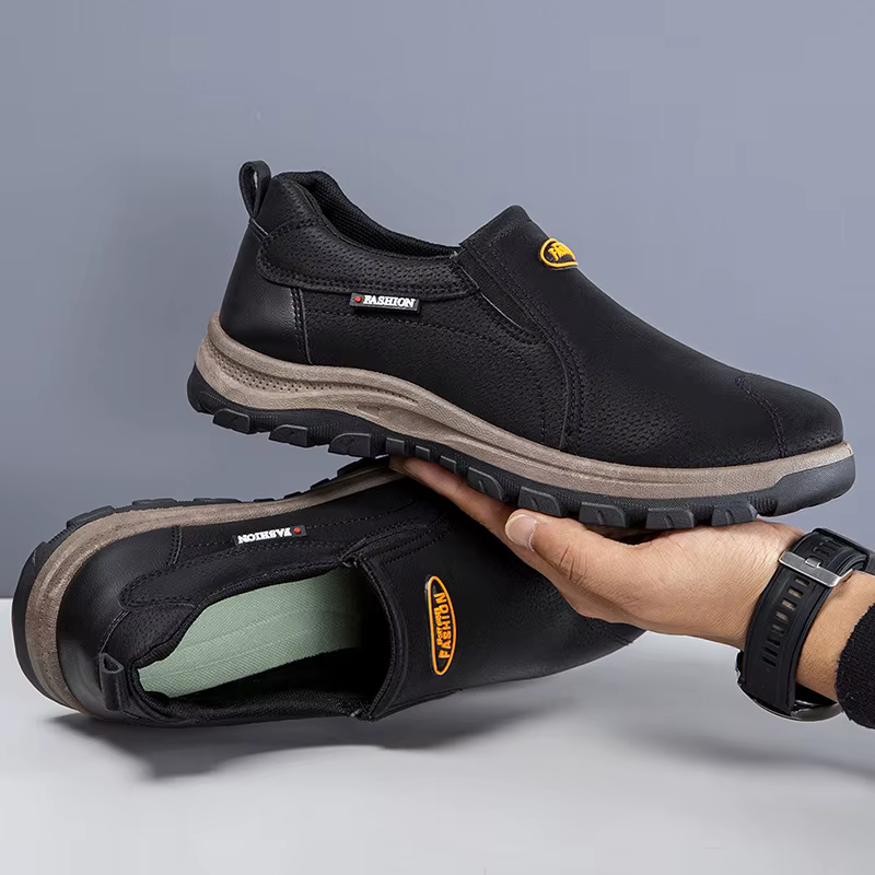 Chaussures de randonnée décontractées pour hommes, grande taille, respirantes, à bout rond, à talon bas, semelle extérieure en PVC, pour le travail en extérieur