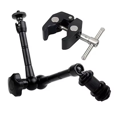 Super Clamp-Bras articulé magique réglable pour montage de moniteur, lumière LED, caméra vidéo LCD, flash, appareil photo reflex numérique, 7/11 pouces