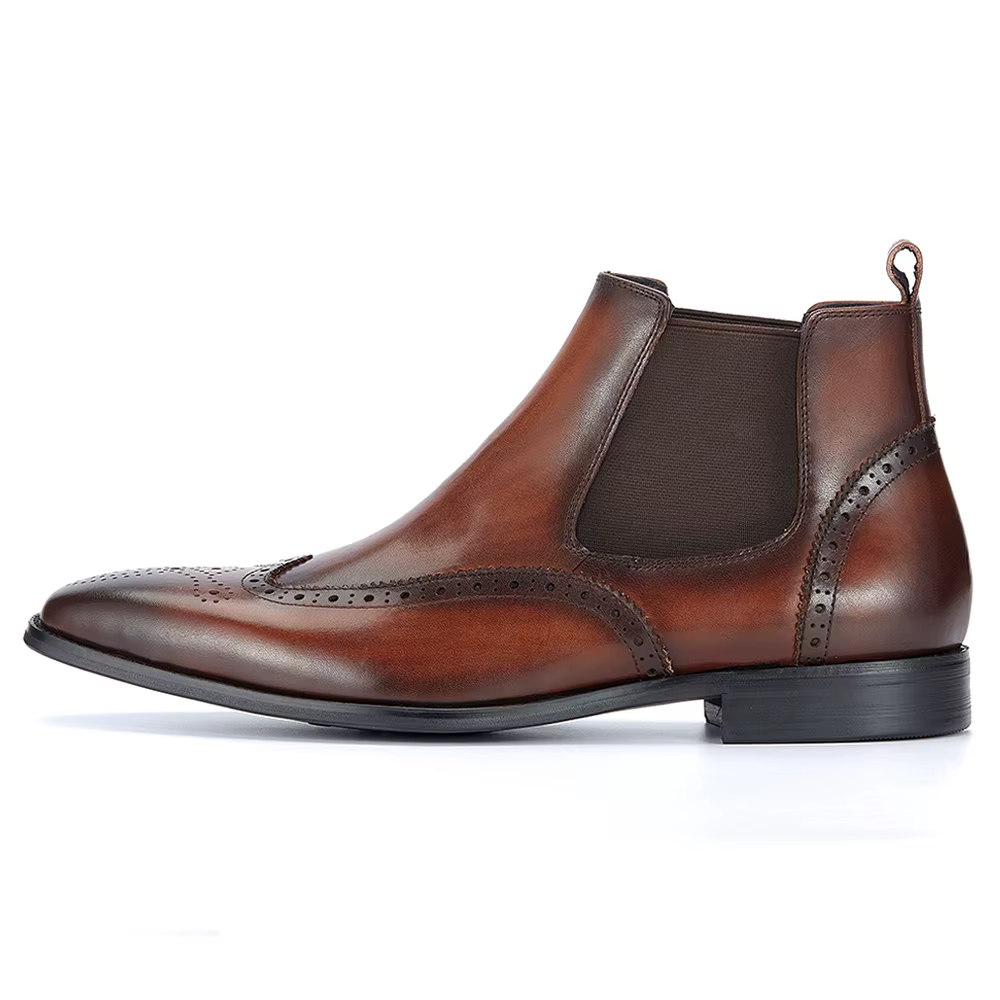 Bottines Chelsea en cuir véritable pour homme, bottines décontractées pour affaires