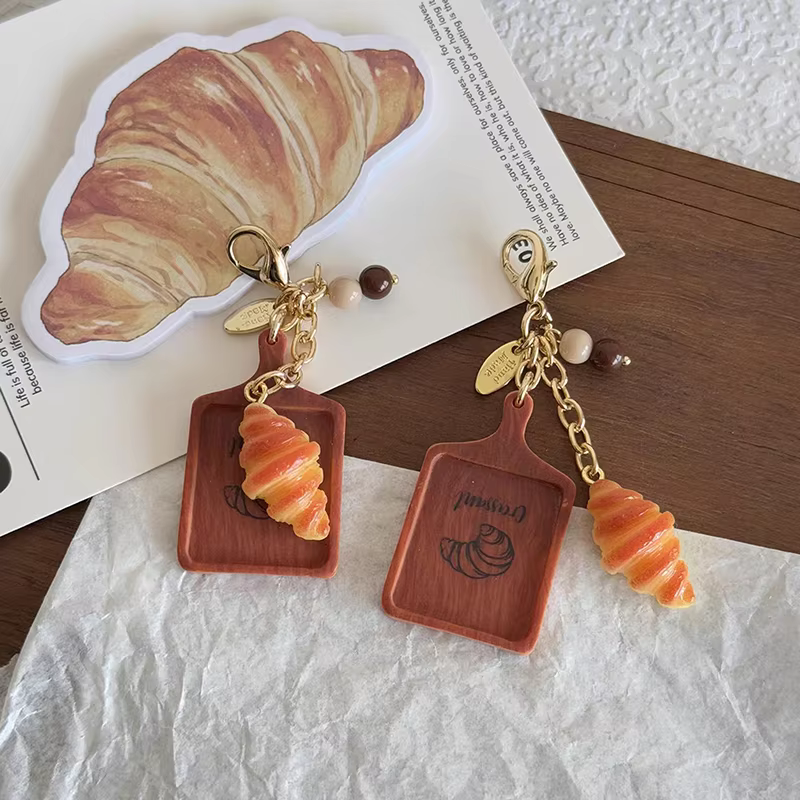 Porte-clés Unique en forme de pain Croissant