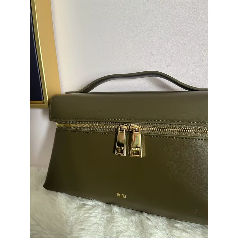 Sac à main en cuir véritable JW PEI Premium, sac à bandoulière pour femme de style minimaliste avec fermeture éclair. Sac bandoulière léger et tendance.