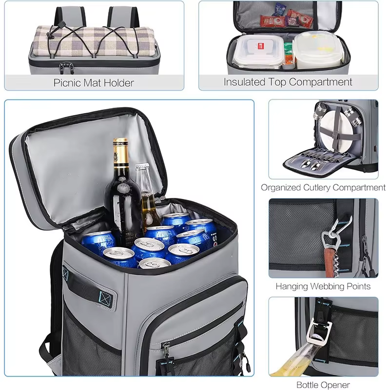 30L sac à dos isolé étanche Camping pêche Pack garder les aliments chaud froid déjeuner sac à dos en plein air voyage plage pique-nique sac thermique