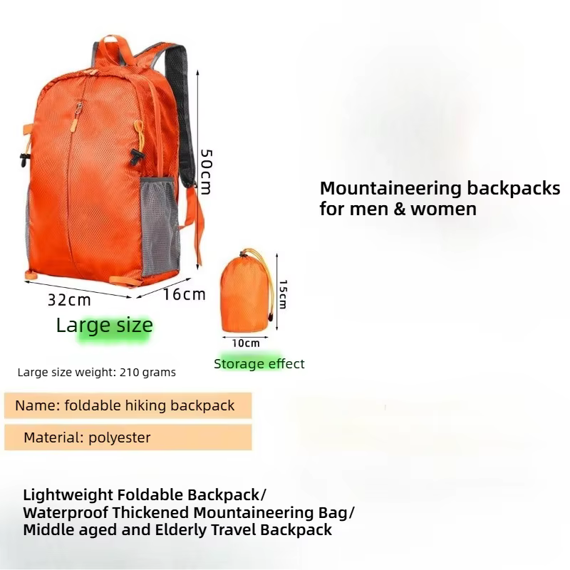 Sac à dos pliable portable d'extérieur
