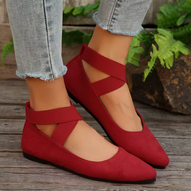 Chaussures pour femmes ballerines chaussures dames sandales sangle cheville ceinture élastique mignon ballerine dames chaussures plates élégantes pour les femmes