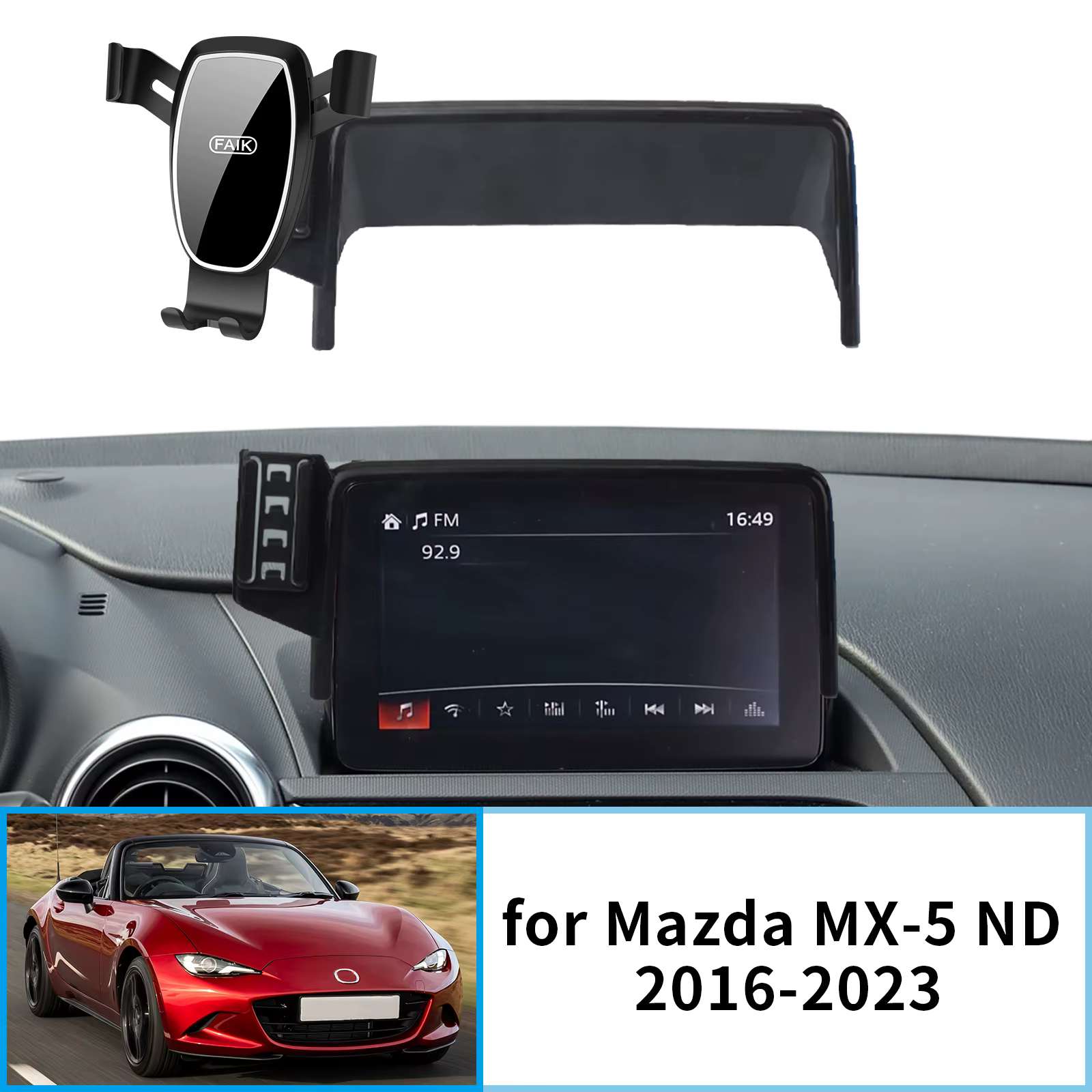 Support GPS pour Mazda MX-5 2016 – 2023 ND MX5 Miata Roadster