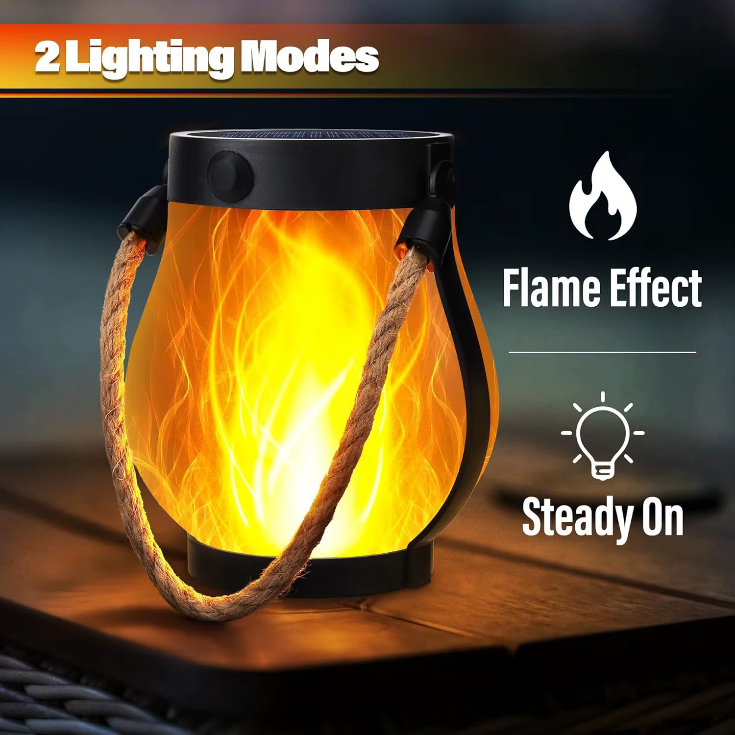 Lampes solaires à flamme pour le camping en plein air