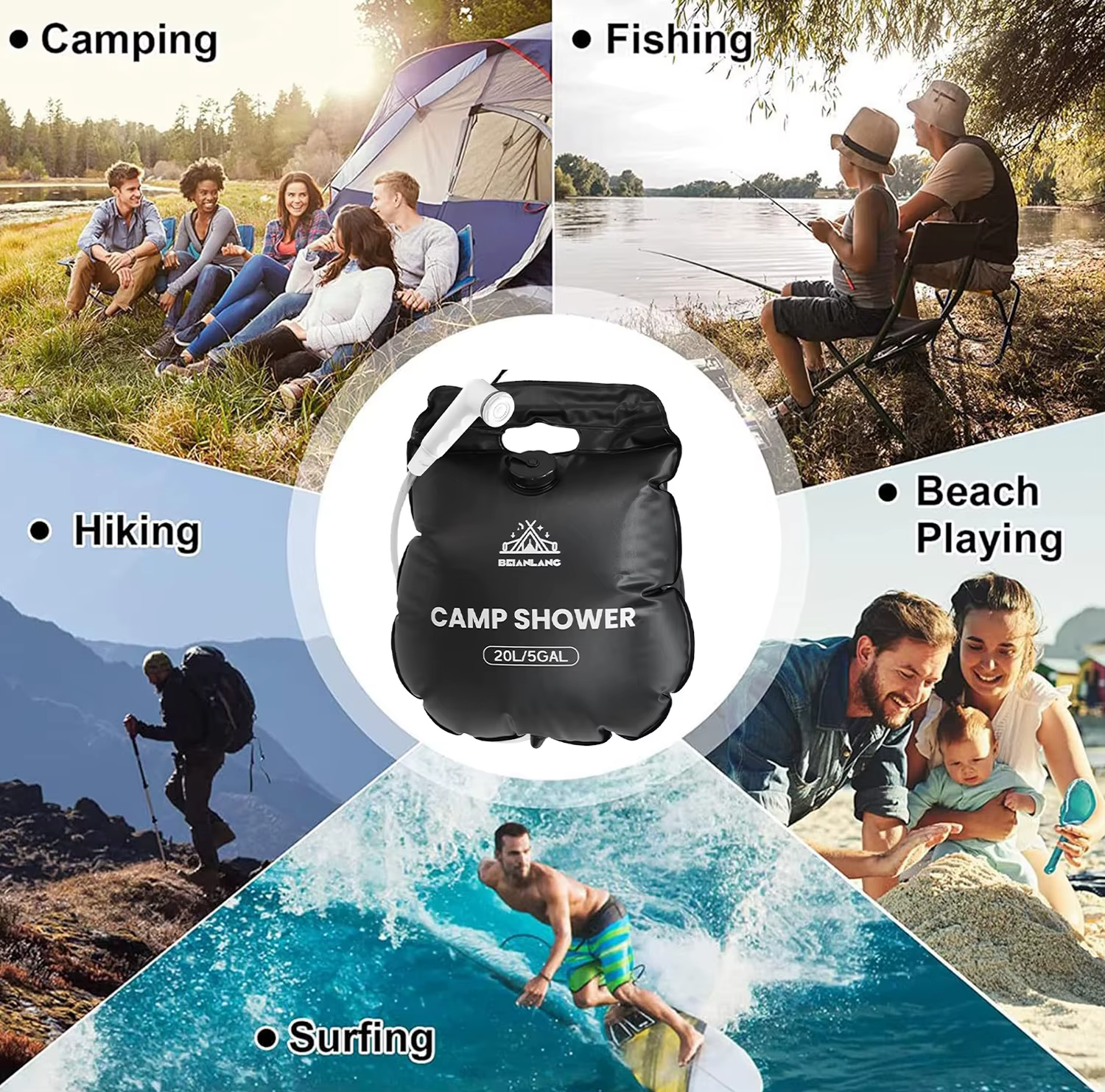 Sac de douche solaire 20L/5.3 Gallons