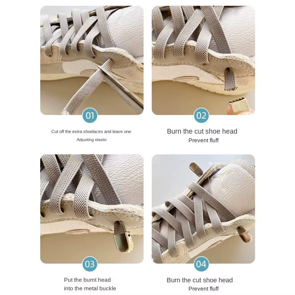 Lacets élastiques durables sans nœuds pour chaussures de course