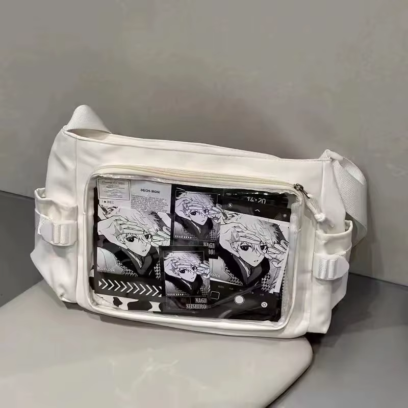 Sac à bandoulière Y2k Ulzzang Ita, polyvalent au quotidien, asymétrique épaule dénudée, sac d'école Harajuku pour filles, grande capacité, Itabag décontracté