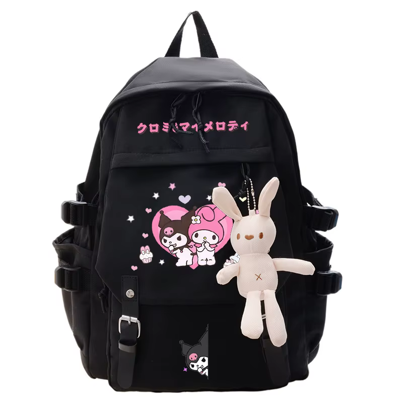 Sac à dos Kuromi Anime pour étudiants, sac d'école, sac à dos de dessin animé, sac de voyage, sac à dos d'extérieur, cadeaux pour enfants