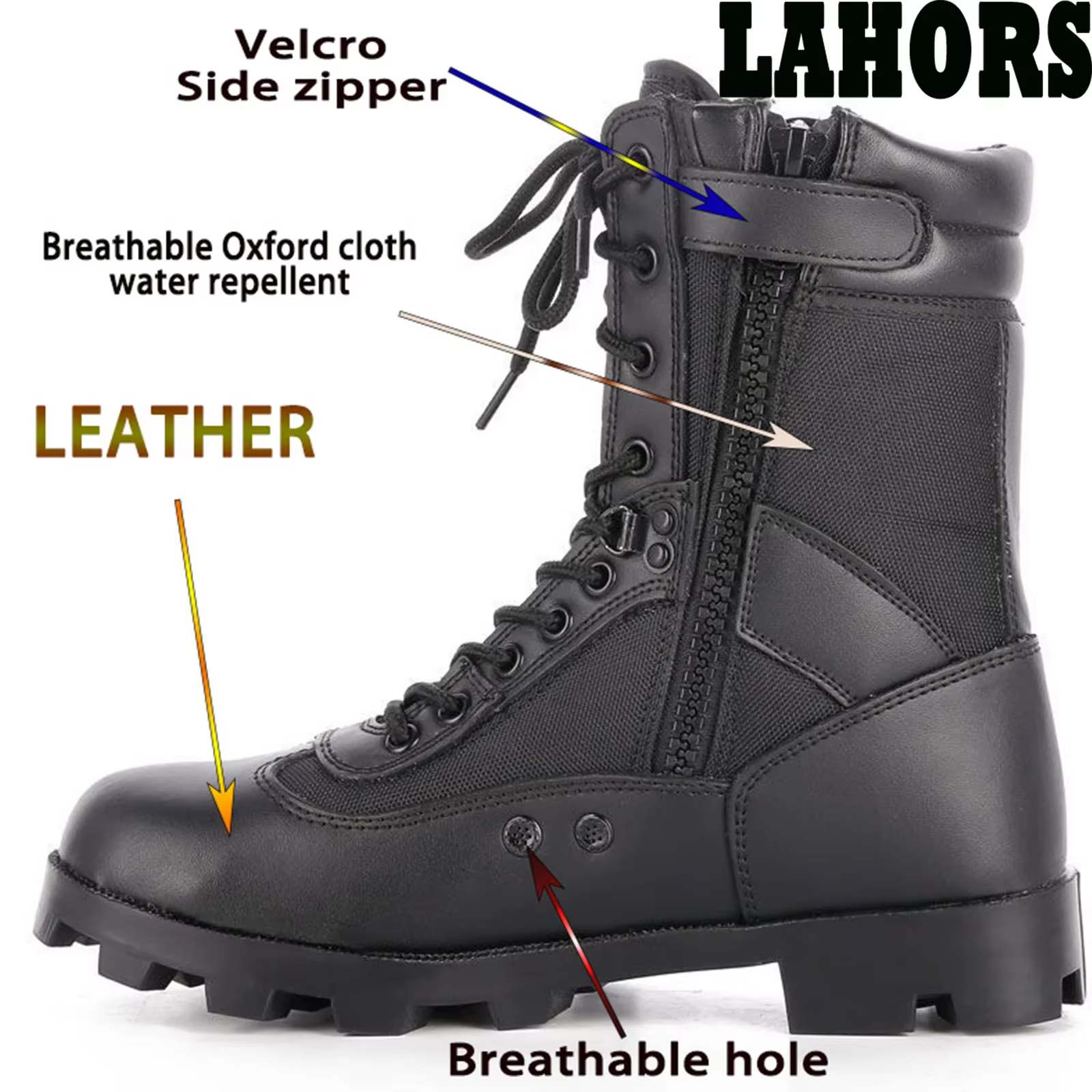 LAHORS ® Cuir homme bottes tactiques Sport chaussures de randonnée en plein air cheville désert Combat