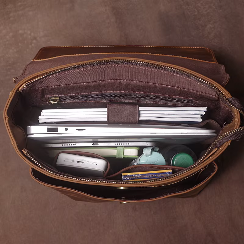 GURO – sac à dos rétro en cuir véritable pour hommes et femmes, sac de voyage à rabat Simple, en cuir de vache naturel, cartable de luxe, sacs à dos de banlieue quotidiens