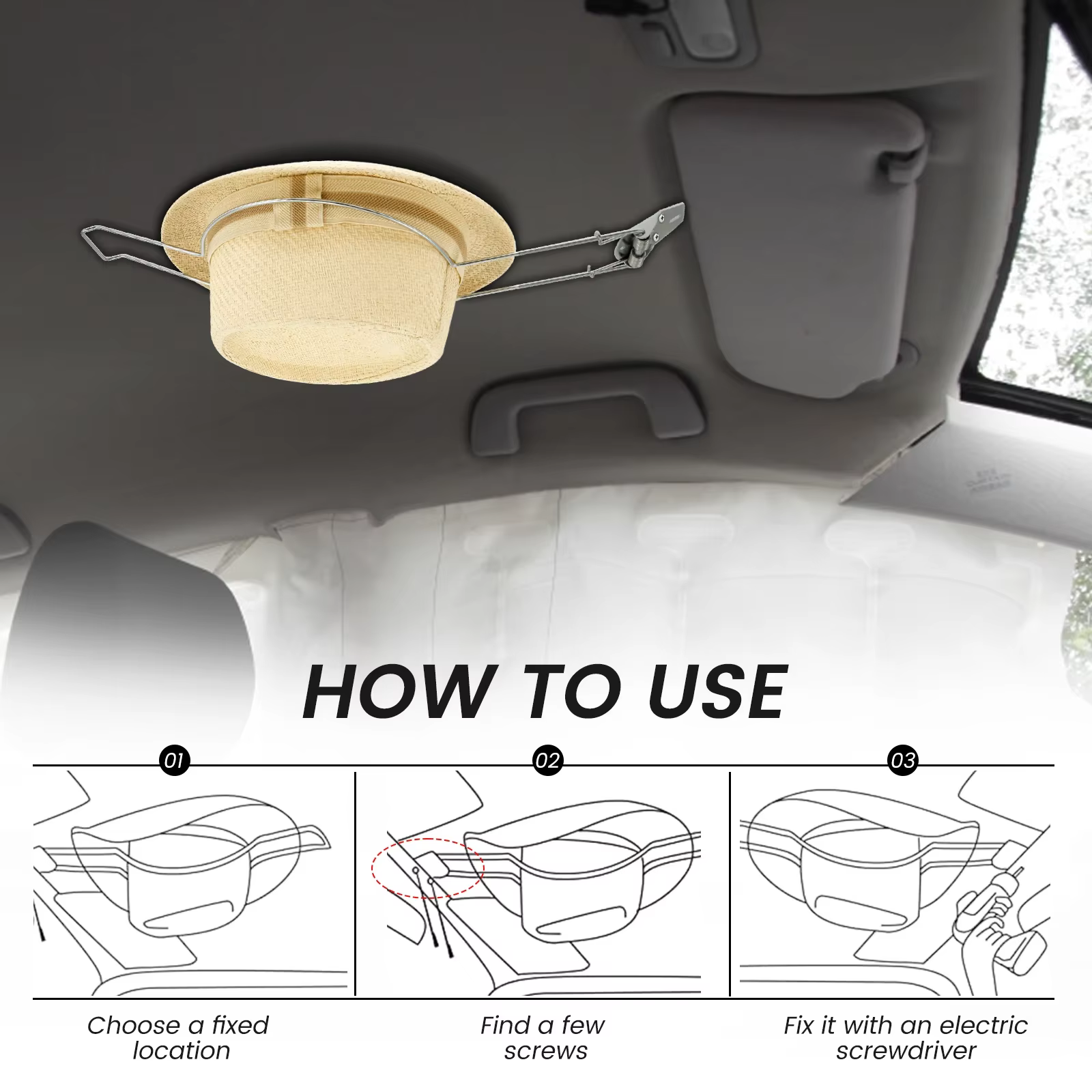 Porte-chapeau de Cowboy de voiture en acier inoxydable