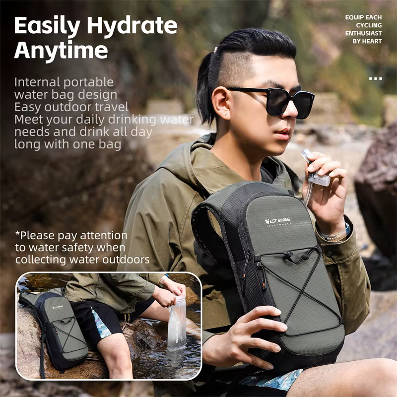 Sac à dos d'hydratation WEST BIKING 10L pour le cyclisme