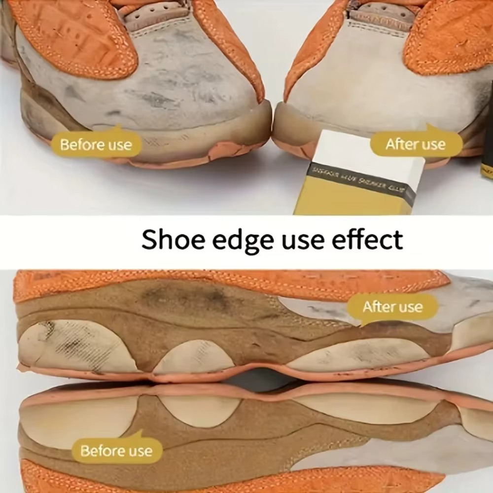 Nettoyant portable pour chaussures en daim et cuir – Gomme décontaminante imperméable pour chaussures blanches et brosse à chaussures