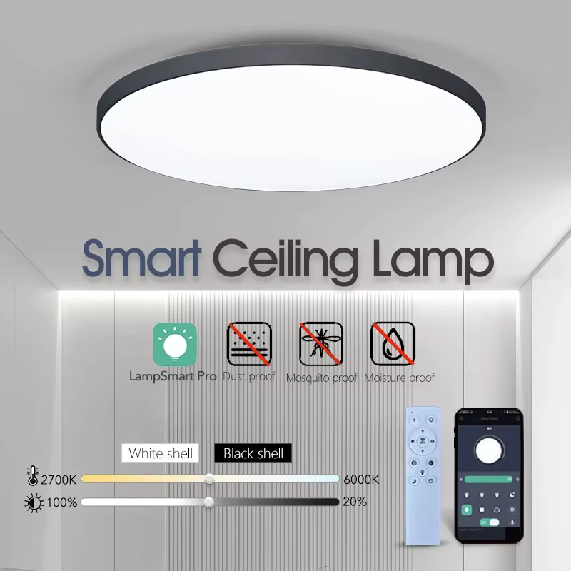 Plafonnier LED intelligent avec télécommande