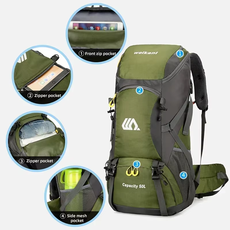 Travel Backpack 50L Waterproof Lightweight Outdoor Hiking