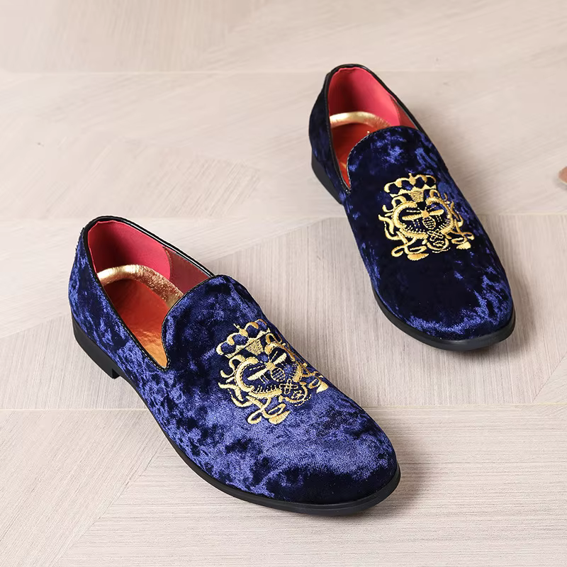 Robe de mariée chaussures décontracté hommes mocassins 2025 nouveau paresseux chaussures plates broderie conduite mocassins homme daim cuir chaussures Zapato