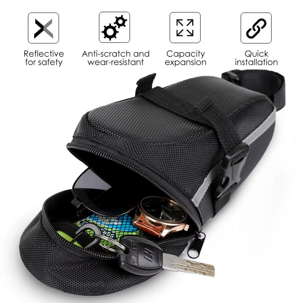 Sacoche universelle pour selle de vélo, sacoche arrière étanche pour vélo, sacoche arrière pour VTT, accessoires de vélo pour l'extérieur