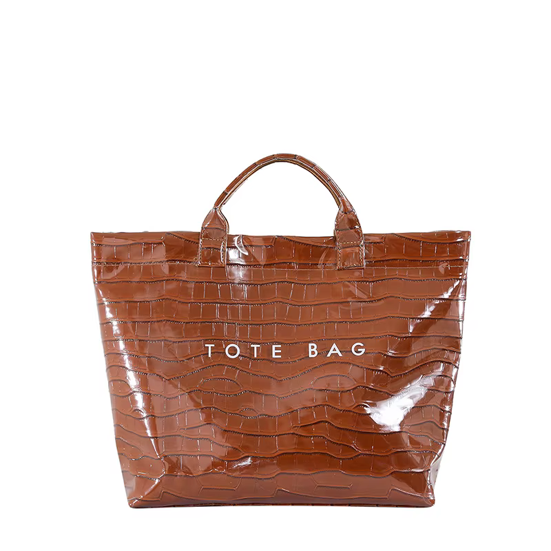 Sac fourre-tout Texture Crocodile Pvc papier Kraft grande capacité luxe Hobo sac à main femmes décontracté Shopping lettres poignée supérieure sacs à main