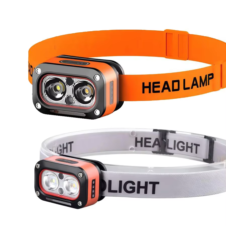 Lampe frontale LED, phare de travail à capteur de mouvement rechargeable avec écran