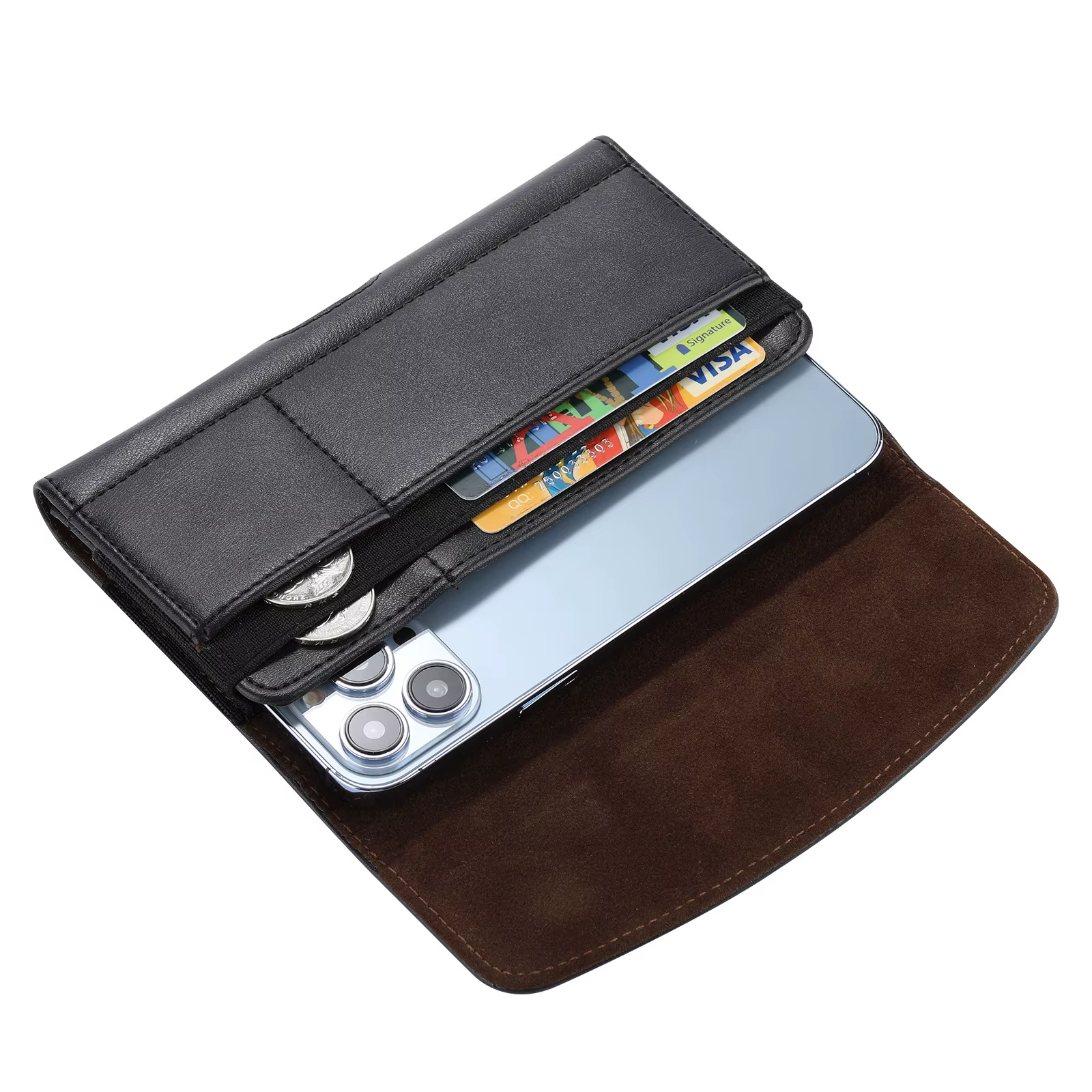 Étui de téléphone universel en cuir, étui de ceinture, sac de téléphone portable pour iPhone 14 13 Samsung Huawei Xiaomi hommes, sac de taille, pochette