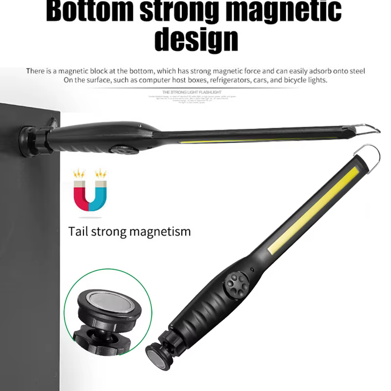 Lampes de travail COB portables avec lampe torche LED rechargeable magnétique, gradation progressive portable, lampes de réparation automobile d'urgence