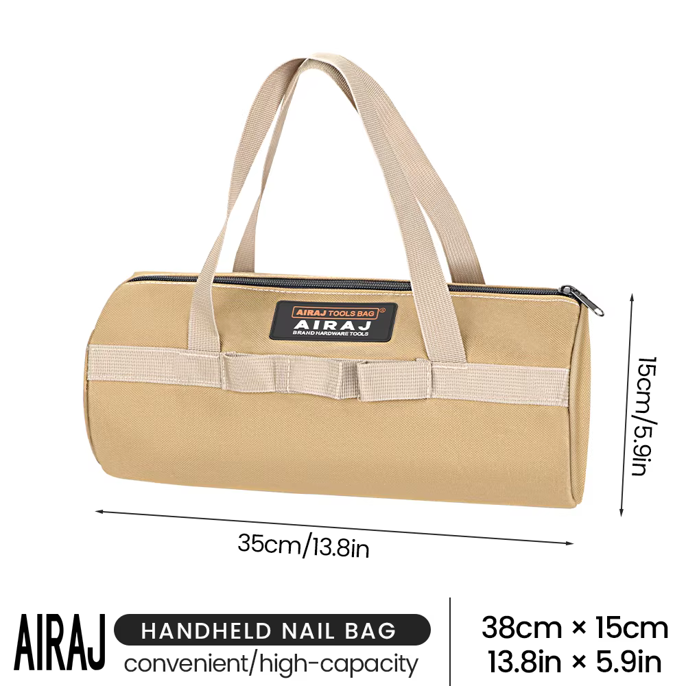 AIRAJ – sac de rangement d'ongles au sol en toile, sac de transport de marteau Portable, sac à outils étanche de grande capacité, organisateur de fournitures de Camping