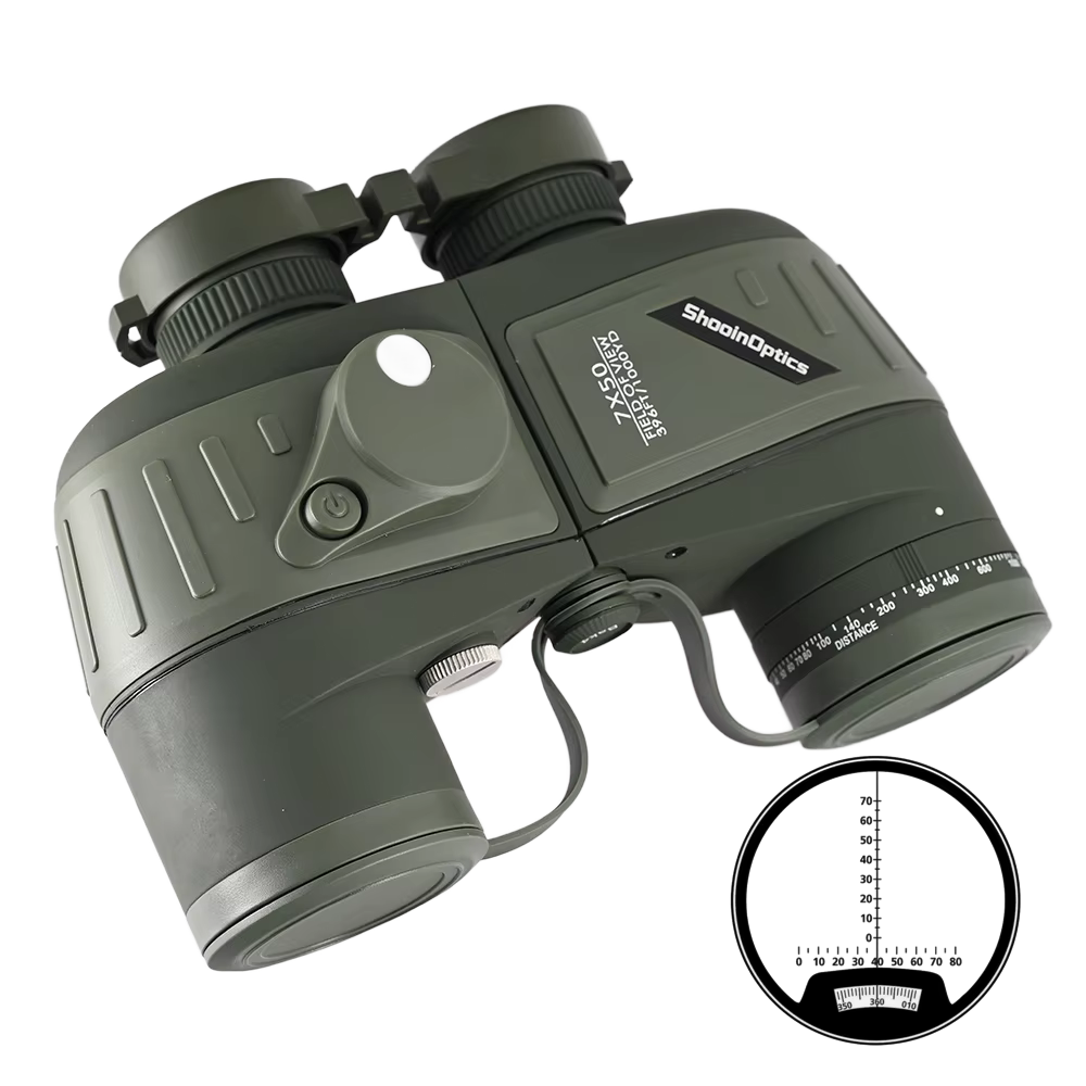 SHOOINOPTICS jumelles 7X50 boussole nautique FMC azote flottant imperméable pour la chasse observation des oiseaux NAVIG