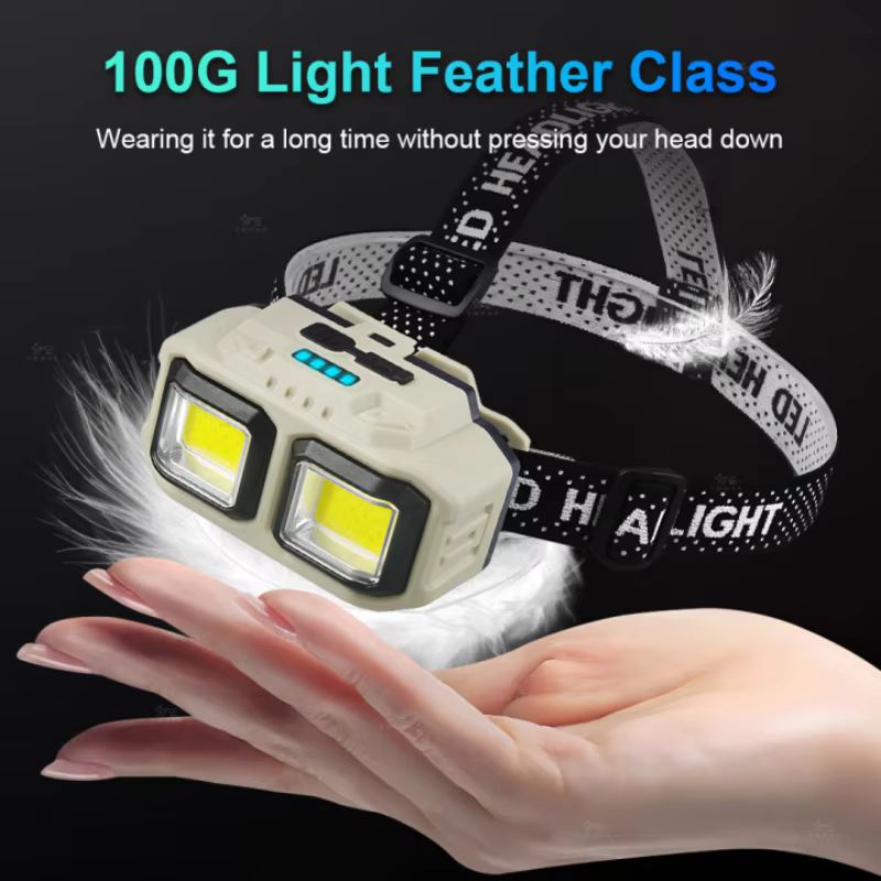 Lampe frontale ultralégère Super lumineuse 300000LM lumière rouge Vision nocturne pêche torche