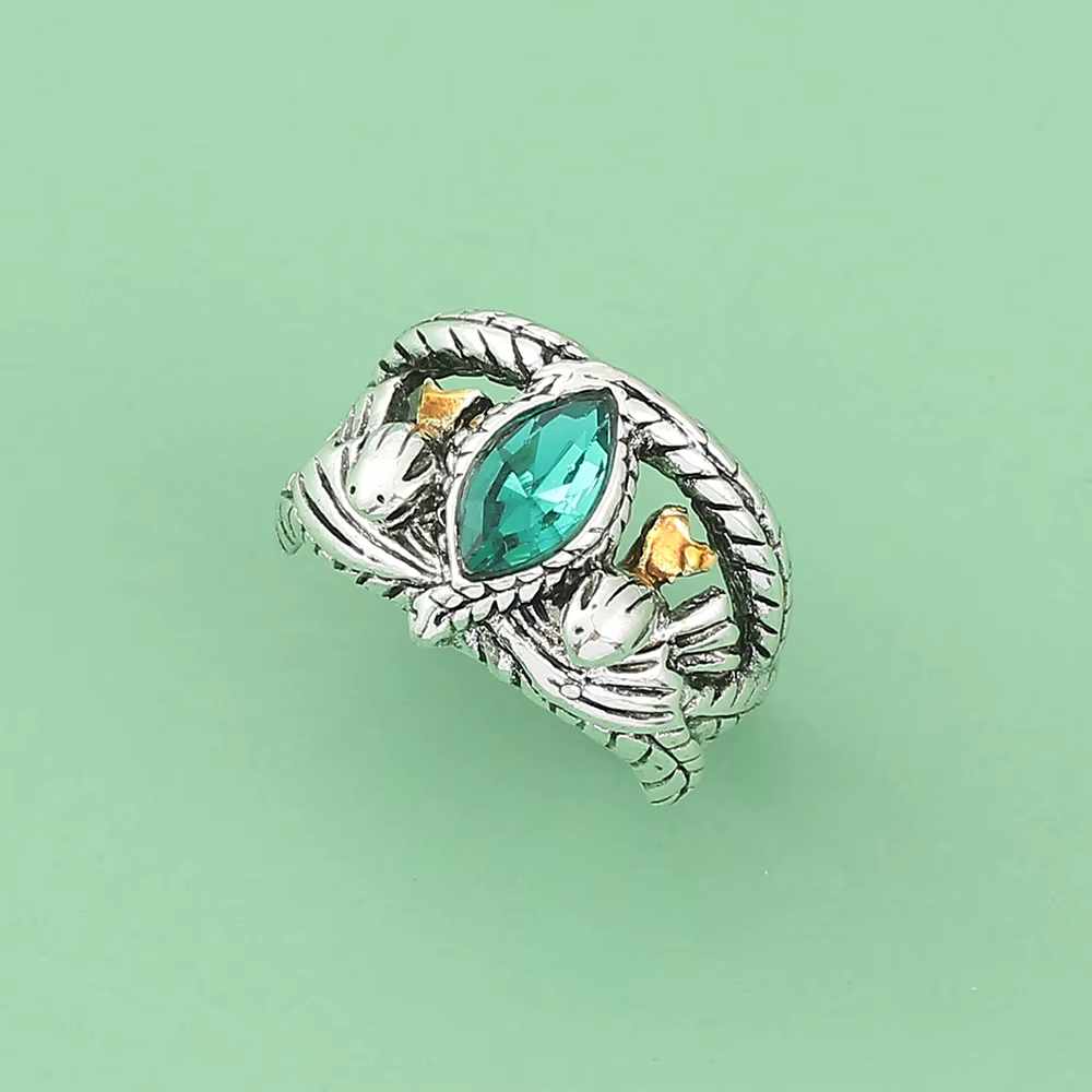 Bague de seigneur de Barahir, Aragorn, Gondor, bagues en cristal vert, créativité cosplay, bijoux de personnalité, cadeaux pour hommes