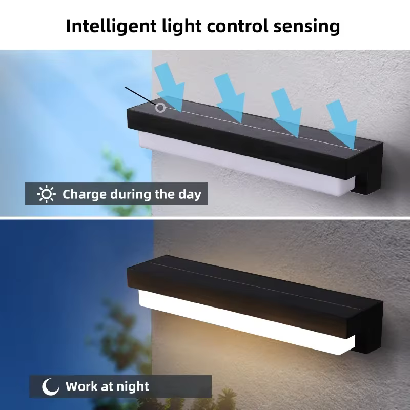 Lampe murale solaire à détecteur de mouvement, lampe LED étanche pour escaliers, portail, jardin, entrée, numéro de maison, en-tête de porte, sans perçage