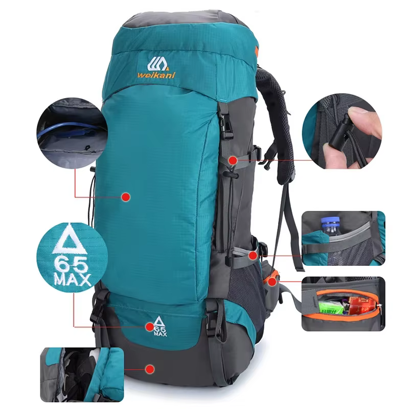 65L sac à dos d'escalade grande capacité Camping en plein air sport femmes hommes étanche voyage Nature randonnée alpinisme Trekking sac