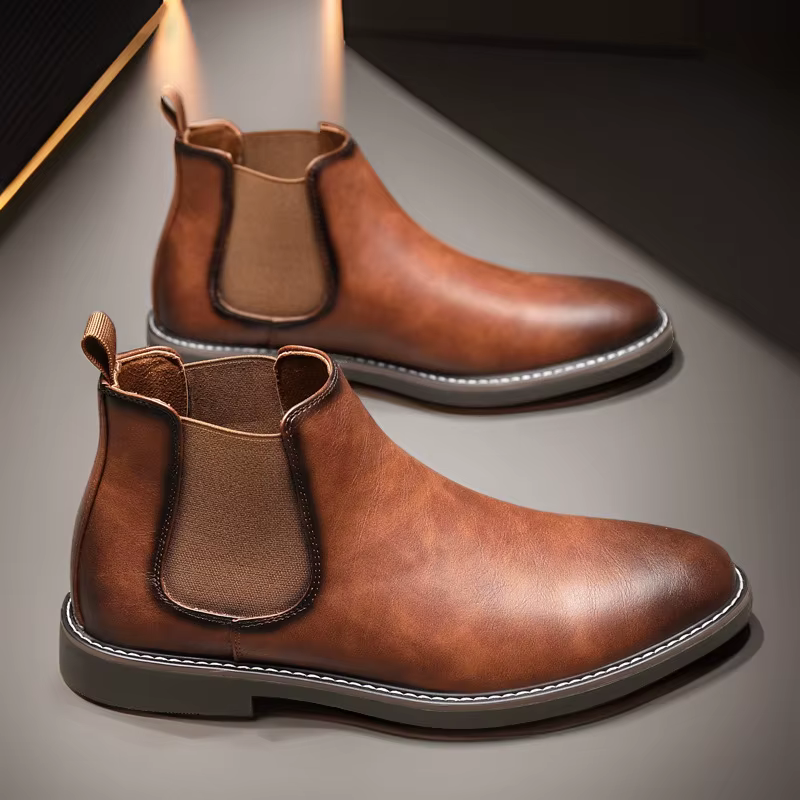 Hommes bottes habillées mode Chelsea bottes marque affaires décontracté en cuir Shors Slip-on Style britannique bottes courtes pour hommes 2026 Botas